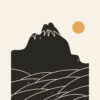 Ilustración minimalista de paisaje montañoso