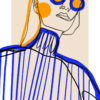 Retrato moderno en línea abstracta