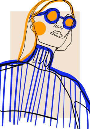 Retrato moderno en línea abstracta