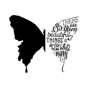 Tipografía inspiradora con silueta de mariposa