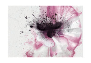 Arte floral rosado en acuarela abstracta