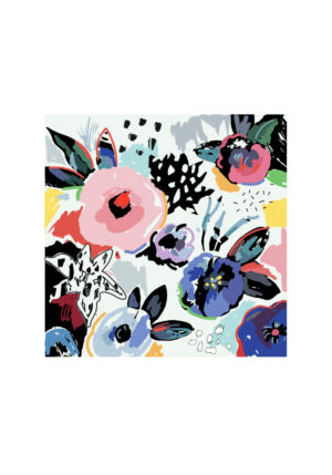 Obra floral abstracta en acuarela