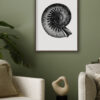 Ilustración vintage detallada de nautilus