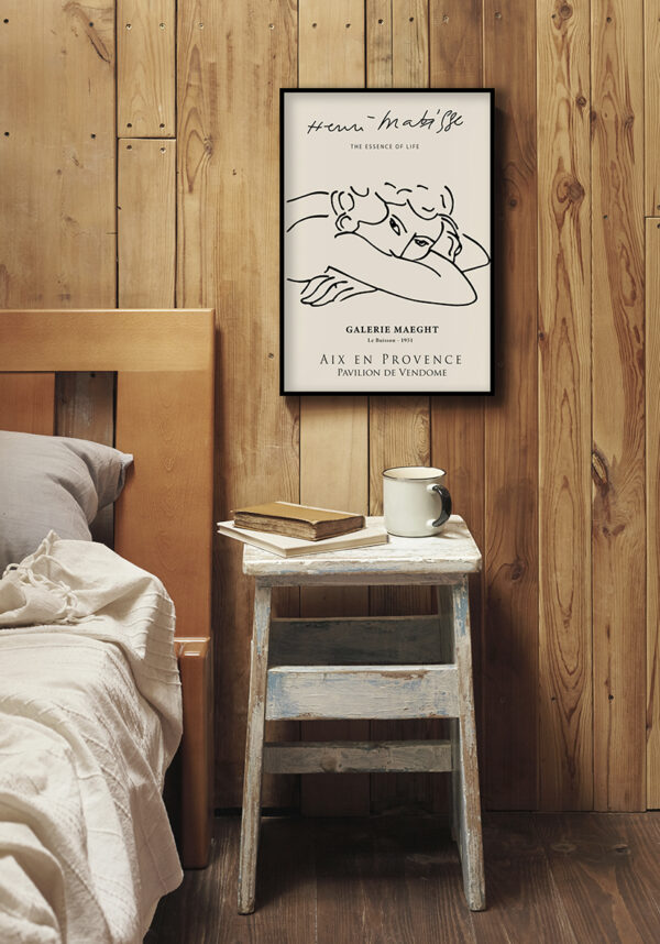 Póster de arte lineal en estilo minimalista