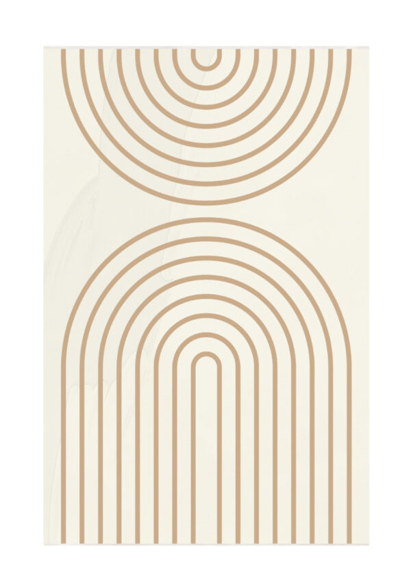 Póster minimalista con líneas en tono beige