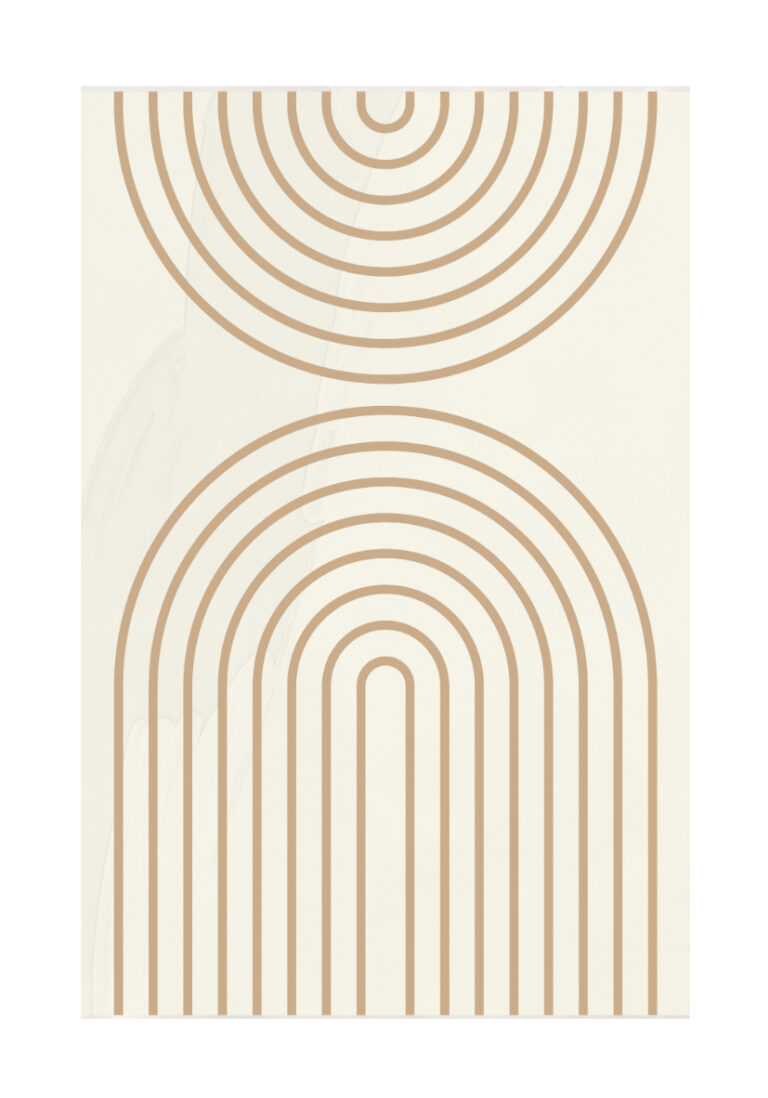 Póster minimalista con líneas en tono beige