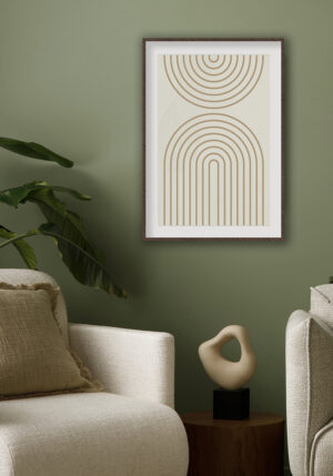 Póster minimalista con líneas en tono beige