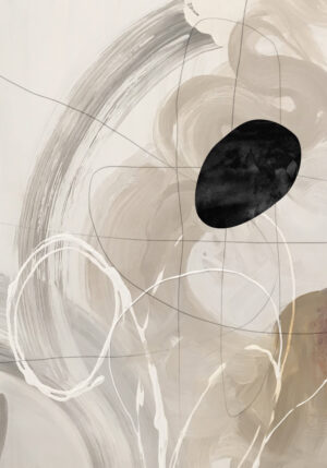 Composición pintada en tonos neutros y abstractos