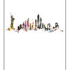 Ilustración del skyline de Nueva York en acuarela