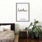 Ilustración del skyline de Nueva York en acuarela