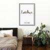 Ilustración del skyline de Nueva York en acuarela