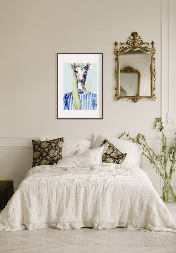 Retrato artístico de un ciervo con estilo elegante