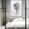 Leopardo en estilo minimalista blanco y negro
