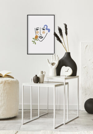 Ilustración colorida de rostro abstracto