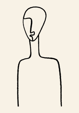 Dibujo minimalista en línea abstracta