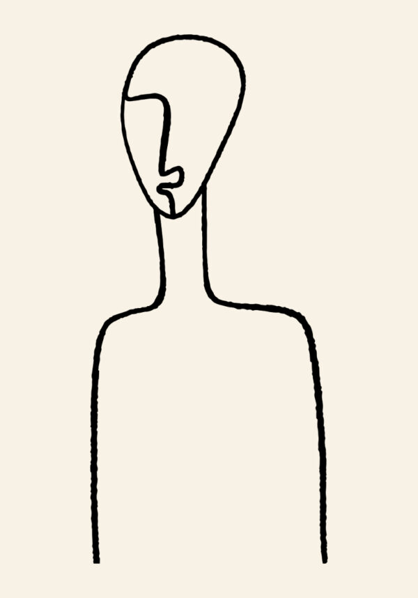 Dibujo minimalista en línea abstracta
