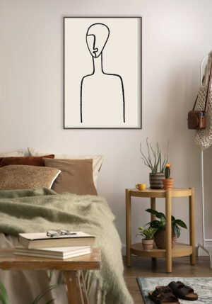 Dibujo minimalista en línea abstracta