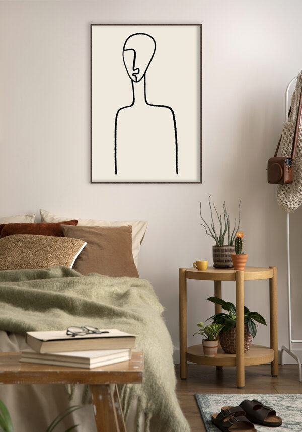 Dibujo minimalista en línea abstracta