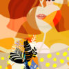 Ilustración de collage abstracto a color