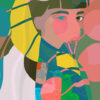 Impresión de retrato abstracto con colores intensos