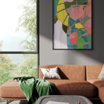 Impresión de retrato abstracto con colores intensos