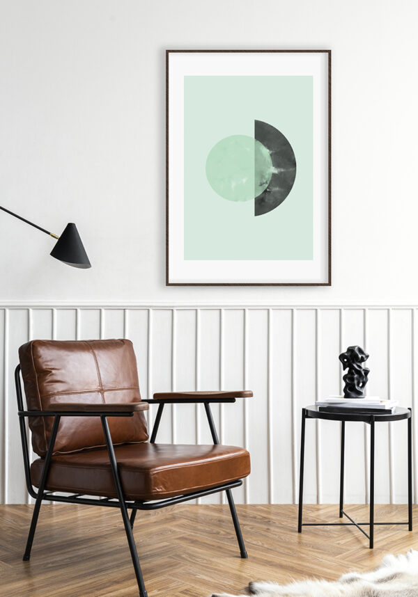 Arte geométrico en tonos menta