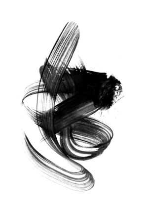 Arte de pincelada abstracta en monocromo