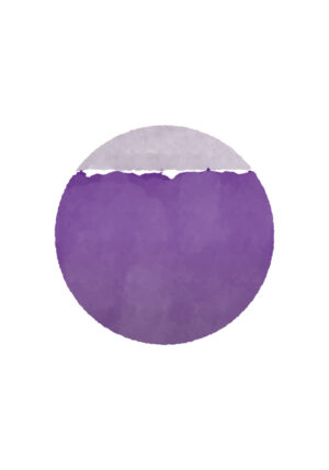 Esfera púrpura abstracta sobre fondo blanco