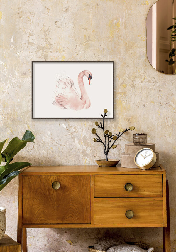 Ilustración elegante de cisne en acuarela