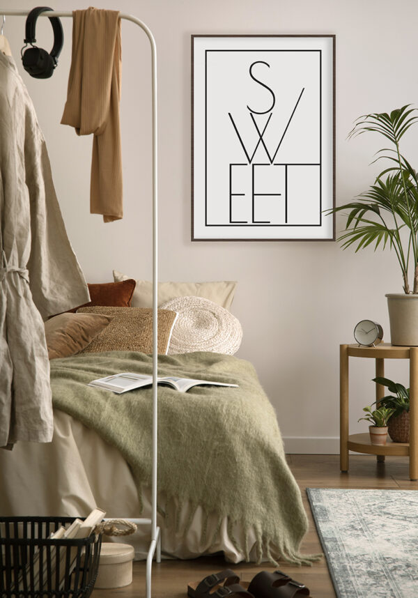 Arte tipográfico minimalista con texto dulce