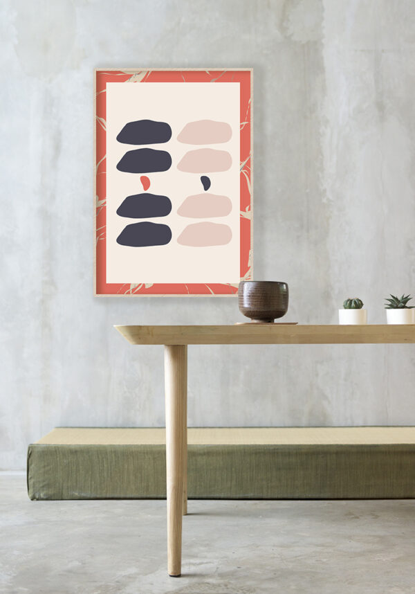 Impresión contemporánea con tonos pastel