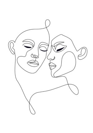 Dibujos lineales de rostros minimalistas