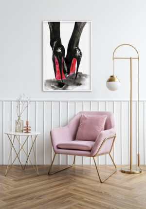 Acuarela elegante de un zapato de tacón