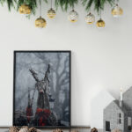 Reno tejido rústico para decoración navideña