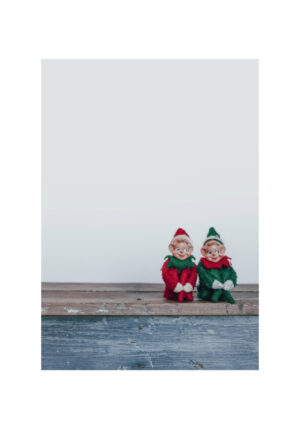 Pareja de figuras de elfos festivos
