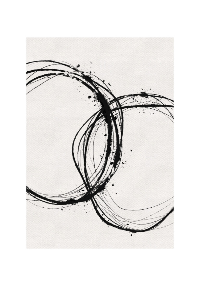 Patrones circulares de trazos en tinta