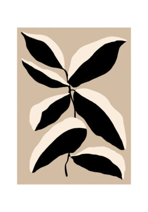 Obra botánica abstracta minimalista