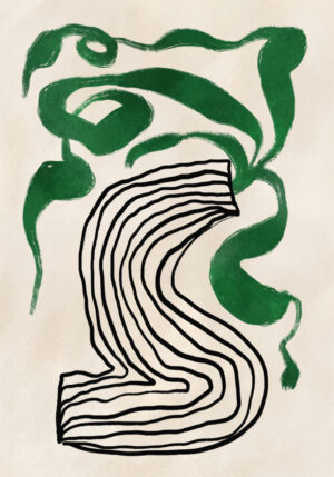 Diseño en verde y negro de estilo abstracto