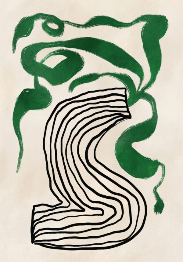Diseño en verde y negro de estilo abstracto