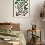 Diseño en verde y negro de estilo abstracto