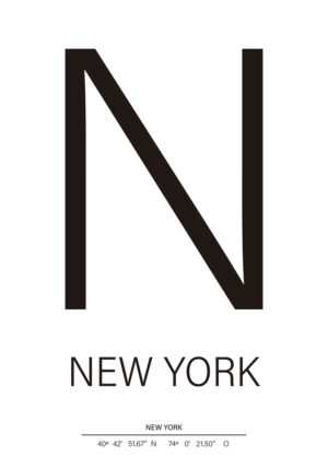 Póster moderno con tipografía de Nueva York