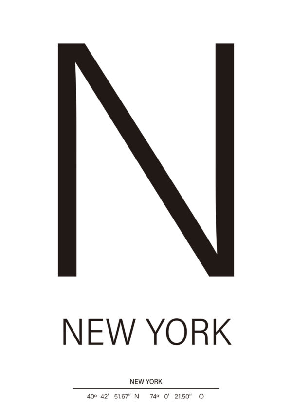 Póster moderno con tipografía de Nueva York