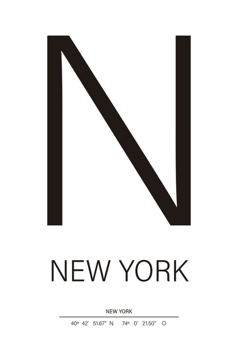 Póster moderno con tipografía de Nueva York