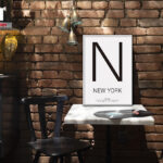 Póster moderno con tipografía de Nueva York