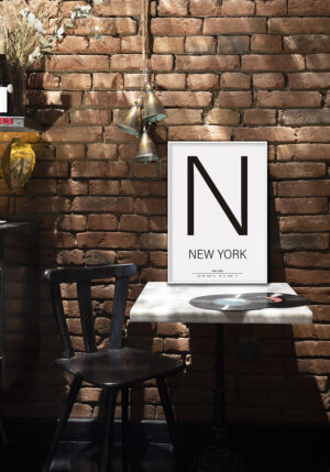 Póster moderno con tipografía de Nueva York
