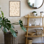 Patrón artístico con remolinos en beige