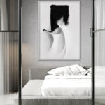 Arte abstracto en blanco y negro minimalista