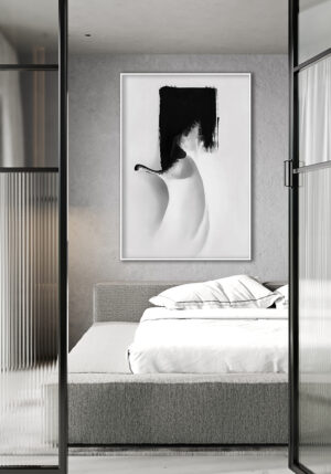 Arte abstracto en blanco y negro minimalista