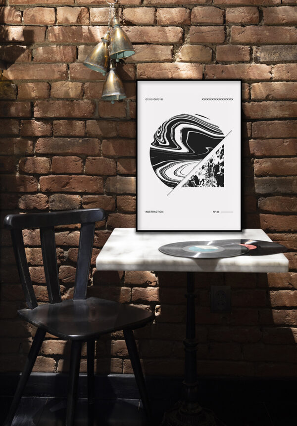 Diseño abstracto en blanco y negro