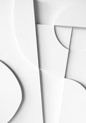 Composición geométrica abstracta en blanco